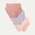 Women's No Show High Rise Brief 3-Pack - Meringue Pink Coco Mix L
