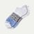 Tri-Block Ankle Socks Light Grey Heather And Royal Blue L