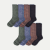 Men's Merino Wool Blend Calf Sock 8-Pack - Navy Glacier Mix L