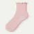 Ruffle Rib Quarter Socks - pale pink L [8562]