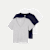 Women's Pima Cotton V-Neck T-Shirt 3-Pack - Varsity Grey Navy L [8738]