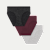 Women's Seamless Brief 3-Pack - Black Shimmer Grey Burgundy Mix L