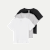 Women's Pima Cotton V-Neck T-Shirt 3-Pack - White Black Grey Mix L