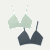 Women's Seamless Triangle Bralette 2-Pack - Pebble x Mint Foam L