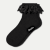 Ruffle Lace Quarter Socks - black L [9966]