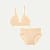 Women's Ribbed Seamless Triangle Bralette + Full Brief - Wheat L
