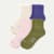 Modern Rib Quarter Socks - ecru pink mix L [9918]