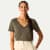 Pima Cotton V-Neck T-Shirt - Oak Moss WO1 [8738]