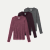 Women's Merino Wool Blend Crew Neck Long Sleeve T-Shirt 3-Pack - Bold Pink Fig Grey Mix L