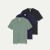 Men's Pima Cotton Crew Neck T-Shirt 3-Pack - Navy Sage Mix L