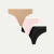 Women's Seamless Thong 3-Pack - Pink Black Sand Mix L