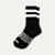Men's Vintage Stripes Half Calf Socks - black soft white L [8889]