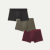 Men's Cotton Modal Blend Trunk 3-Pack - Birdseye Green Burgundy Mix L