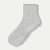 Ruffle Rib Quarter Socks - light grey heather L [10500]