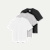 Women's Pima Cotton Crew Neck T-Shirt 3-Pack - White Black Grey Mix L