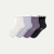 Ruffle Rib Quarter Socks - white sky mix L [10622]