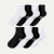 Youth Ruffle Rib Quarter Sock 8-Pack - black white mix L