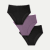 Womenâ€™s No Show Hipster 3-Pack - Plum Black Mix L