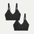 Women's Ribbed Seamless Bralette Black 2-Pack L