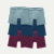 Men's Soft Flex Boxer Brief 6" 6-Pack - Fog Stripe Ocean Fig Mix L