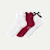 Lightweight Bow Quarter Socks - white red mix L [9916]