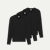 Men's Merino Wool Blend Crew Neck Long Sleeve T-Shirt 3-Pack - Black L