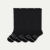 Merino Wool Blend Knee High Sock 4-Pack - Black