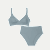Women's No Show Plunge Bralette + Hipster Pack - Sea Storm L