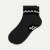 Open Knit Half Calf Socks - black white L [9727]