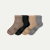 Merino Modern Rib Quarter Sock 4-Pack - Taupe Grey Mix L