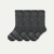 Merino Wool Blend Calf Sock 4-Pack - charcoal L