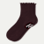 Ruffle Rib Quarter Socks - chocolate brown L [8562]