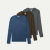 Men's Merino Wool Blend Crew Neck Long Sleeve T-Shirt 3-Pack - Dark Sky Canyon Grey Mix L