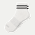 Vintage Stripes Quarter Socks - Soft White / Black L [9006]  
