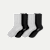 Women's Ruffle Rib Half Calf Sock 4-Pack - Black Grey Mix