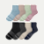 Women's Merino Wool Blend Quarter Sock 8-Pack - Aqua Neutrals Mix L