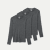 Men's Merino Wool Blend Crew Neck Long Sleeve T-Shirt 3-Pack - Moonlight Grey L