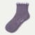 Women’s Ruffle Lace Quarter Socks - antique purple L [10089]