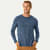Men's Merino Wool Blend Crew Neck Long Sleeve T-Shirt - Dark Sky MO1 [7052]