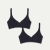 Womenâ€™s No Show Plunge Bralette 2-Pack - Black Pack Mix L