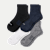 Modern Rib Quarter Socks - white black mix L