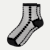 Sheer Quarter Socks - Black Floral L [11329]