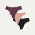 Women's No Show Thong 3-Pack - Coco Black Mix L