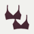 Womenâ€™s No Show Plunge Bralette 2-Pack - All Spice L