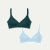 Women's No Show Plunge Bralette 2-Pack - Teal Pine x Glacier Blue L