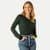 Women's Merino Blend Crew Neck Long Sleeve T-Shirt - Dark Elm WO1 [7056]