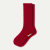 Merino Cashmere Blend Classic Rib Calf Socks - Rich Crimson L [10029]