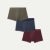 Men's Cotton Modal Blend Trunk 3-Pack - Burgundy Stripe Mix L