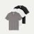 Men's Pima Cotton V-Neck T-Shirt 3-Pack - Boulder White Black Mix L