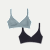 Women’s No Show Plunge Bralette 2-Pack - Sea Storm x Black L